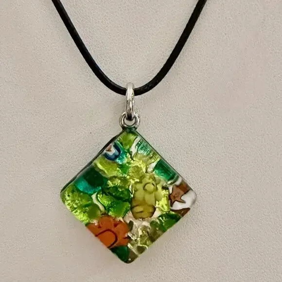 Italian Venetian Murano Glass Pendant Necklace - Picture 4 of 7